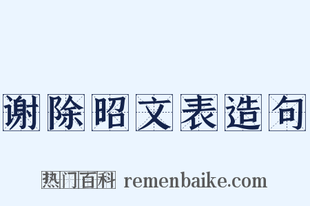 谢除昭文表造句是什么意思的图片